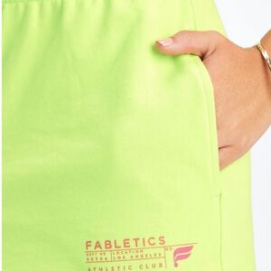 Fabletics Women's Neon Green Lightweight Sweatshorts Size L